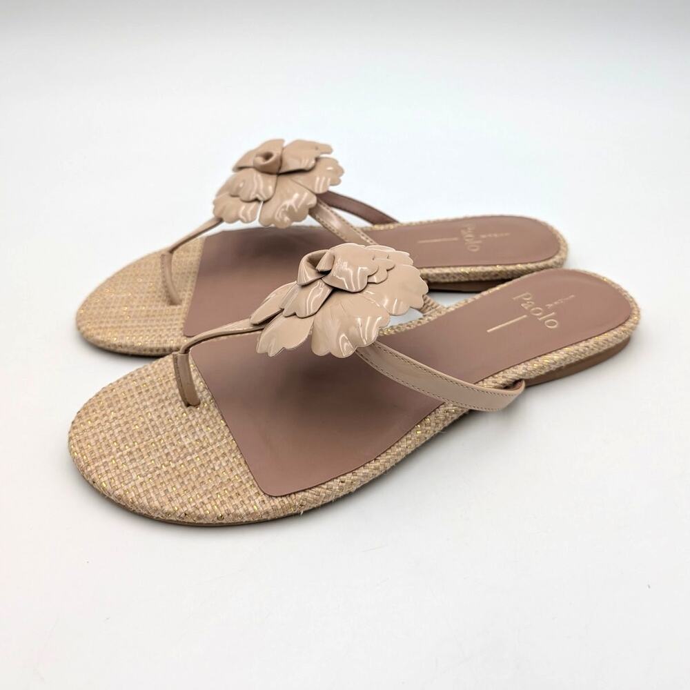 Linea Paolo Laurel Flower Sandals Open Toe Women's Nude Size US8M EU38.5